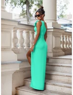 Sukienki - Dopasowana maxi sukienka na jedno ramię PEARLY - miętowa - miniaturka - grafika 1