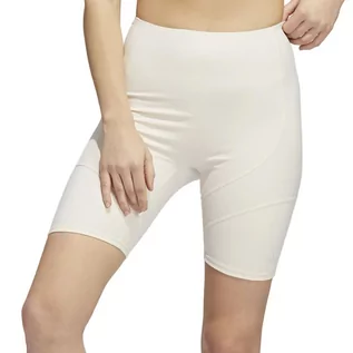 Spodnie sportowe damskie - Spodenki adidas Yoga 4 Elements Studio Pocket Short Tights HD4483 - białe - grafika 1