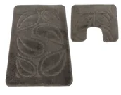 Dywaniki łazienkowe - Nowoczesny zestaw szarych chodników łazienkowych A2-F67 - miniaturka - grafika 1