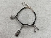 Bransoletki - bransoletka sznurek charms MUZYCZNA NUTA WIOLINOWY - miniaturka - grafika 1