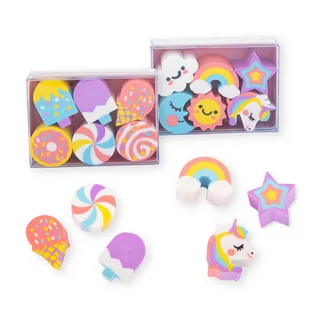 TRENDHAUS, Gumka Pastelowa 6Szt Mix Wzorów - Gumki biurowe - miniaturka - grafika 1