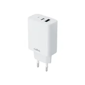 Ładowarki do telefonów - Maxlife ładowarka sieciowa PD QC MXTC-10-20AC 1x USB-C 1x USB 20W biała - miniaturka - grafika 1
