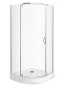 Kabiny prysznicowe - Novoterm Kabina natryskowa 80x80x190 cm/6 mm półokrągła z brodzikiem 16 cm, Splash Splash 80+80 ALAN+SPEED FI 90MM - miniaturka - grafika 1
