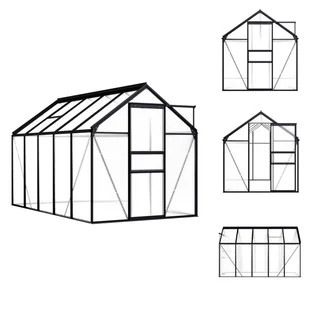vidaXL Szklarnia aluminiowa antracytowa 5,89 m² - Szklarnie - Szklarnie ogrodowe - miniaturka - grafika 1