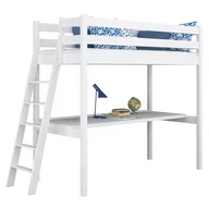Łóżka - Łóżko na antresoli z biurkiem N02 biały 90x200 - miniaturka - grafika 1