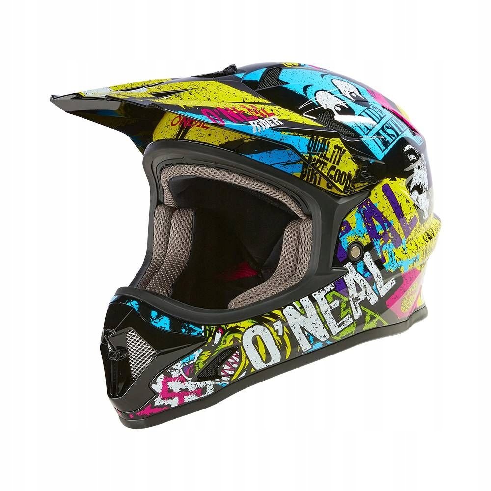 Kolorowy wytrzymały dziecięcy kask rowerowy O'Neal Sonus Riot multi 51-52cm