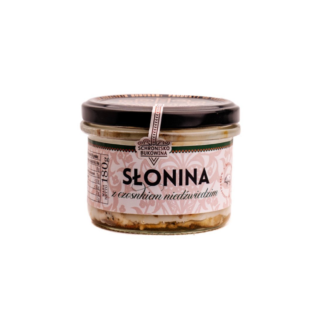 Słonina z czosnkiem niedźwiedzim 180g - Schronisko Bukowina