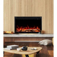 Kominki elektryczne - Wkład elektryczny AFLAMO 3D do kominka elektrycznego - ogień premium - do zabudowy - 90x45x20 cm - dekoracyjny kominek LED z grzaniem 750/1500 W - miniaturka - grafika 1