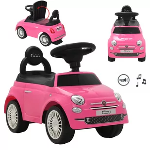 Jeździk Autko Fiat 500 Pchacz Różowy Coil - Jeździki dla dzieci - miniaturka - grafika 1