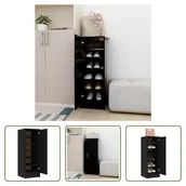 Szafki na buty - The Living Store szafka na buty czarna 32x35x92 cm materiał drewnopochodny - miniaturka - grafika 1