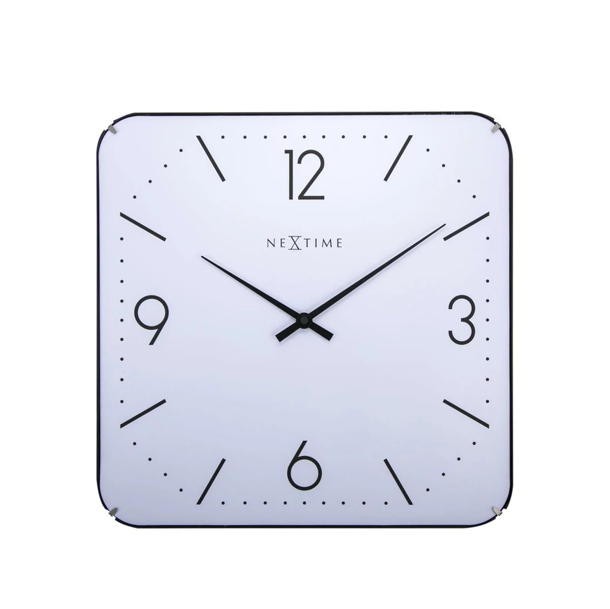 Nextime Zegar ścienny Basic Square Dome white by 3174