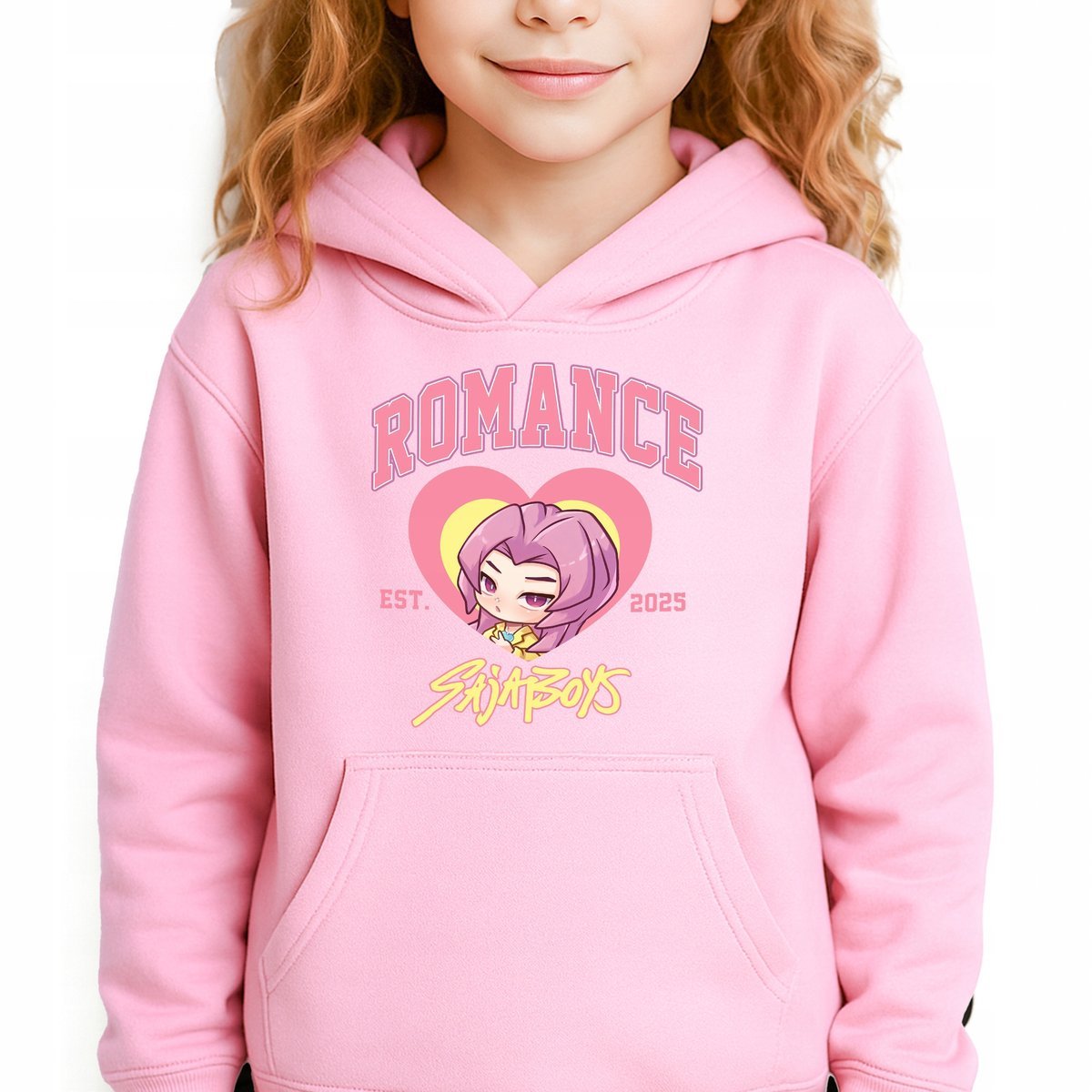 Bluza Dziecięca Różowa Z Kapturem ROMANCE SAJABOYS Muzyka Wzory Rozm 128 cm