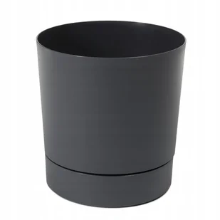 Doniczka Aura z podstawką antracyt recycled - 32,5 cm - Donice - miniaturka - grafika 1