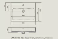 Umywalki - ORISTO BOLD 60 UME-BD-60-91 - miniaturka - grafika 1