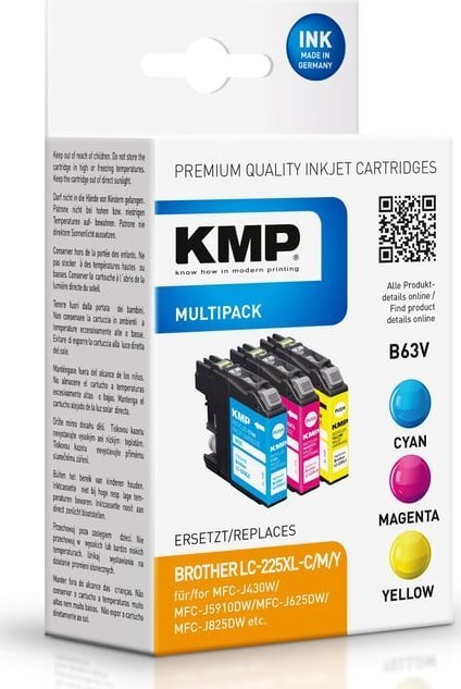 Tusz KMP KMP TRIPLE PACK B63V - 3er-Pack - 11.8 ml - Farbe Cyan, Magenta, Gelb - kompatibel - Tintenpatrone - fur Brother DCP-J4120, MFC-J4420, J4620, J5320, J5620, J5625, J5720, Business Smart MFC-J4420
