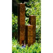 Fontanny ogrodowe - KÖHKO® Fontanna wodna ze stali Corten z oświetleniem LED "Brazil" 31001 Wysokość 65-95-125 cm Fontanna ogrodowa - miniaturka - grafika 1