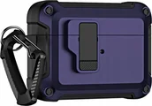 Akcesoria do słuchawek - Hurtel Pro Armour Airpods Case with hook - AirPods 4 purple - miniaturka - grafika 1