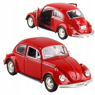 VOLKSWAGEN BEETLE 1976 METALOWY MODEL SAMOCHODU 1:36 OTWIERANE DRZWI RED - Samochody i pojazdy dla dzieci - miniaturka - grafika 1