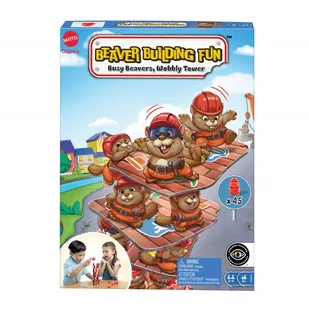 Mattel, Wieża bobrów, gra rodzinna - Gry planszowe - miniaturka - grafika 1