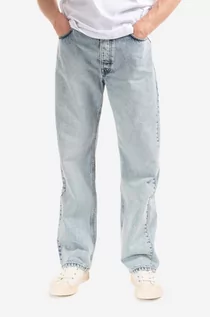 Spodnie męskie - Wood Wood jeansy bawełniane Al Rigid Denim Straight Fit 12225804.7051-OFFWHIT - grafika 1