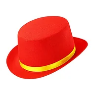 Zabawy w naśladowanie dorosłych - Widmann 13991 - Filcowy cylinder unisex, Kapelusz, klaun, cyrk, karnawał, imprezy tematyczne, jeden rozmiar, kolor czerwony - miniaturka - grafika 1