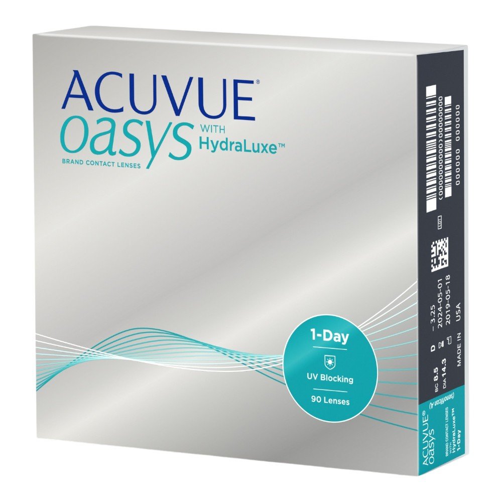 Acuvue Oasys 1-Day with HydraLuxe Soczewki jednodniowe Moc -6.00, 90 szt.