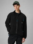 Bluzy męskie - 4F Polar relaxed ze stójką męski - czarny XL - miniaturka - grafika 1