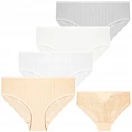 Majtki damskie - Majtki Damskie Figi Bikini Bawełniane KORONKOWE MODNE 4-PAK ZESTAW MORAJ XL - miniaturka - grafika 1