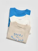 Bluzki dla niemowląt - Reserved - Bawełniany t-shirt 3 pack - złamana biel - miniaturka - grafika 1