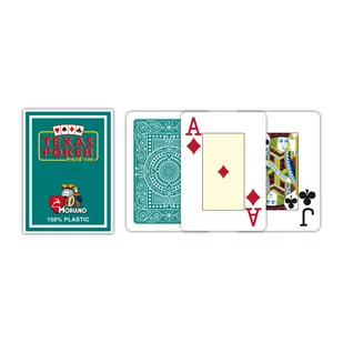 Modiano Modiano 2 rogi 100% karty plastikowe - zielone - Zestawy do pokera - miniaturka - grafika 1