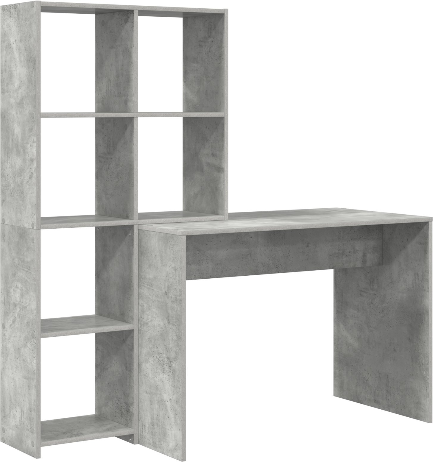 vidaXL Biurko z półką z przechowywaniem Betonowy szary 138.5 x 55 x 143 cm