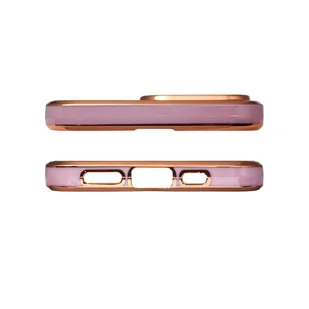 Lighting Color Case etui do iPhone 12 Pro Max żelowy pokrowiec ze złotą ramką fioletowy - Etui i futerały do telefonów - miniaturka - grafika 3