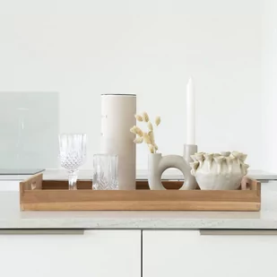 House Nordic Taca Christina Z Uchwytami, Naturalny Kolor Drewna - Tace i patery - miniaturka - grafika 1