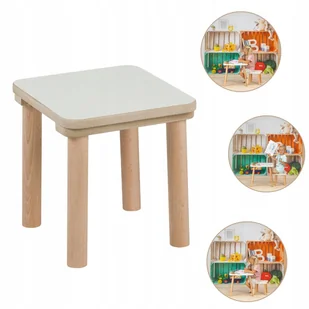 Drewniany taboret dla dzieci, krzesełko dziecięce wysokość 27 cm, stołek - Zestawy mebli dla dzieci - miniaturka - grafika 1