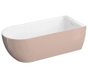 Wanny - Polimat Wanna przyścienna Murena 170x75 cm owalna słodki róż syfon chrom 00738 - miniaturka - grafika 1