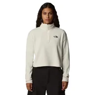 Bluzy damskie - THE NORTH FACE Damska bluza 100 Glacier Cropped 1/4 Zip Bluza, White Dune/Npf, S - miniaturka - grafika 1