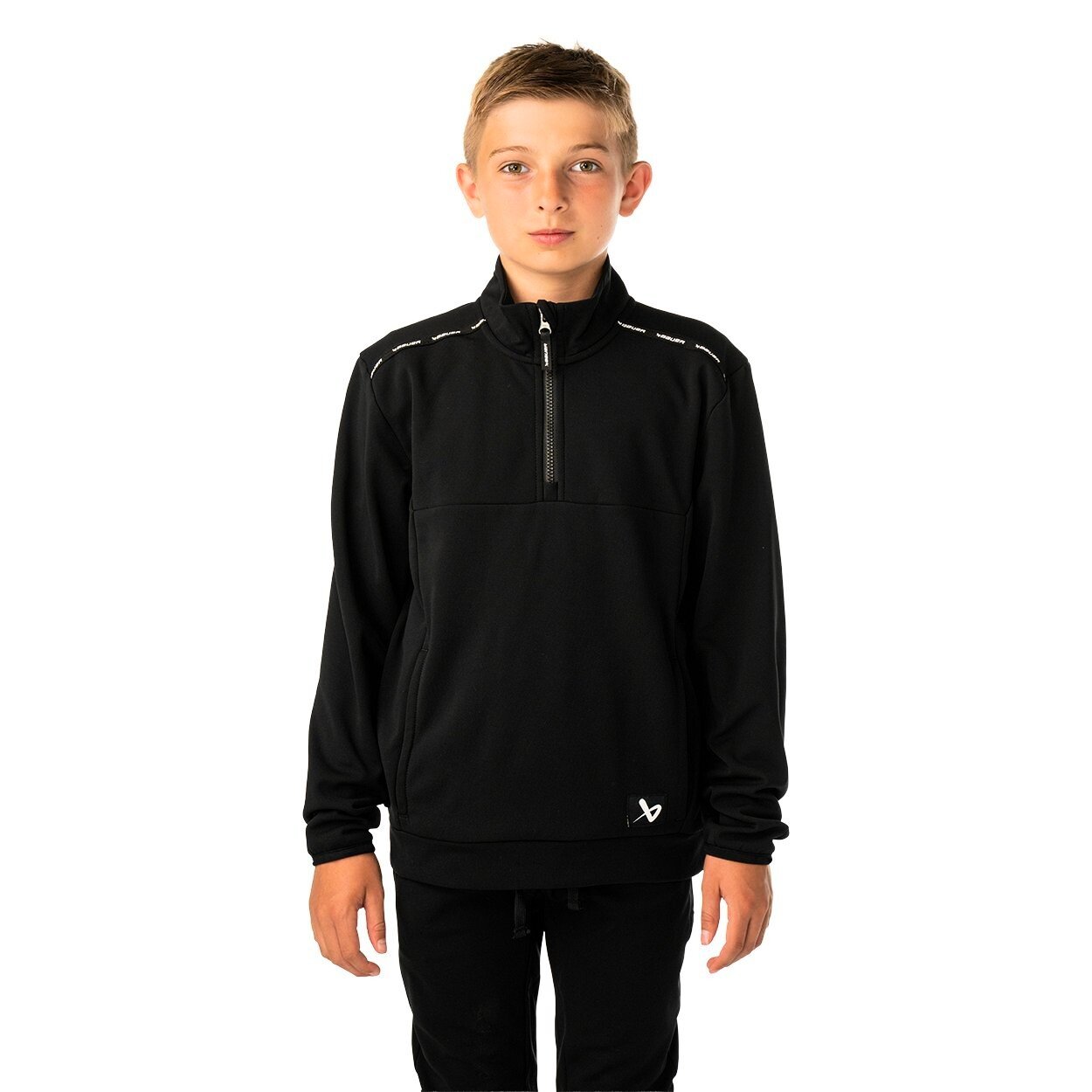 Bluza dziecięca Bauer Team Fleece 1/2 Zip Hoodie Black XL
