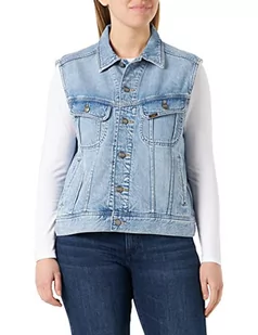 Lee Damska kamizelka bez rękawów Denim kurtka, Matowy niebieski, XS - Kamizelki damskie - miniaturka - grafika 1
