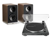 Zestawy stereo - Audio-Technica AT-LP60X (czarny) + Connex (orzech) - miniaturka - grafika 1