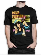 Koszulki męskie - KOSZULKA Z NADRUKIEM MĘSKA ŚMIESZNA T-SHIRT PULP FICTION EMA THURMAN r. L 3 - miniaturka - grafika 1