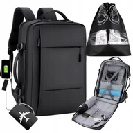 Plecaki - Plecak Bagaż Podręczny do Samolot 40x25x20 Ryanair Wizzair Usb na Buty - miniaturka - grafika 1