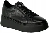 Sneakersy damskie - SNEAKERSY CARINII CZARNE SKÓRA B9284-J23 R.36 - miniaturka - grafika 1
