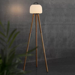 Lampa stojąca LED Kettle trójnóg drewno klosz 22cm - Lampy ogrodowe - miniaturka - grafika 1