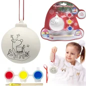 Zabawki kreatywne - BOMBKI DO MALOWANIA +FARBY DIY KREATYWNY PREZENT ZAWIESZKI NA CHOINKĘ DIY RENIFER - miniaturka - grafika 1