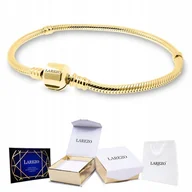 Bransoletki - BRANSOLETKA ZŁOTA Modułowa z Zapięciem Grawerem Charms Zawieszka 17 cm - miniaturka - grafika 1