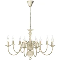Lampy sufitowe - vidaXL Antyczny, biały, metalowy zyrandol, 8 x E14 żarówka - miniaturka - grafika 1