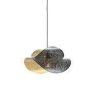 Lampy sufitowe - QAZQA Industriële hanglamp zwart met goud 28 cm - Japke - miniaturka - grafika 1