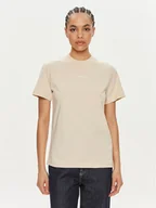 Koszulki i topy damskie - Calvin Klein T-Shirt Multi Logo K20K207215 Beżowy Regular Fit - miniaturka - grafika 1