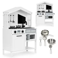 Zabawy w naśladowanie dorosłych - Drewniana kuchnia dla dzieci Palniki do piekarnika Akcesoria do kuchenki mikrofalowej ECOTOYS - miniaturka - grafika 1