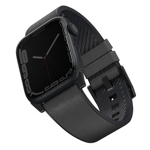 Pasek UNIQ Straden Leather Hybrid Strap na Apple Watch 1/2/3/4/5/6/7/8/SE/SE2/Ultra 42/44/45/49mm - szary - Akcesoria do smartwatchy - miniaturka - grafika 1